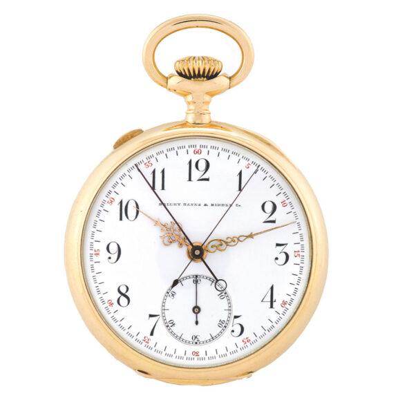 Swiss split seconds chronograph ‘equestrian trophy’ yellow gold Circa 1890