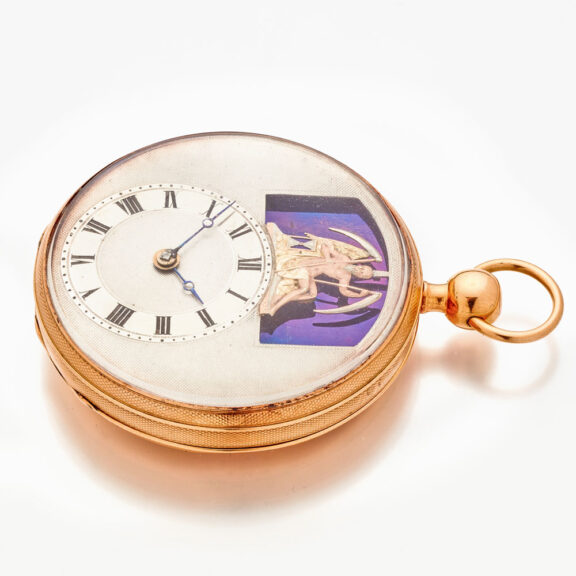 French gold automaton quarter repeating watch Circa 1820 French gold automaton quarter repeating watch Circa 1820