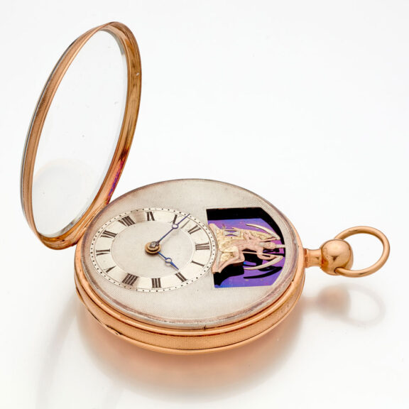 French gold automaton quarter repeating watch Circa 1820 French gold automaton quarter repeating watch Circa 1820