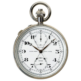 Swiss steel open faced split second chronograph Circa 1954