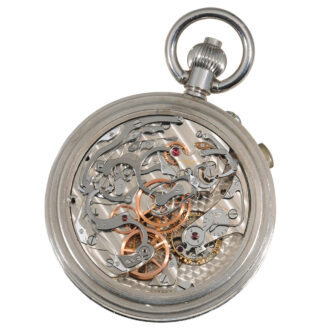 Swiss steel open faced split second chronograph Circa 1954