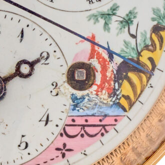 Swiss gilt watch with regulator dial and calendar Circa 1800 Swiss gilt watch with regulator dial and calendar Circa 1800