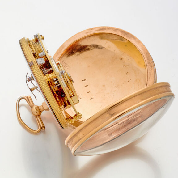 Swiss gilt watch with regulator dial and calendar Circa 1800 Swiss gilt watch with regulator dial and calendar Circa 1800
