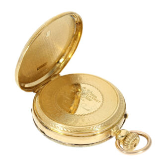 Swiss gold lever with decorative Champlevé dial Circa 1860