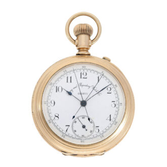 Swiss pink gold split seconds chronograph watch Circa 1890