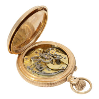 Swiss pink gold split seconds chronograph watch Circa 1890