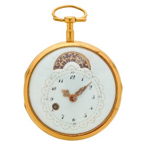 Swiss gilt-brass and enamel specially made watch Circa 1800
