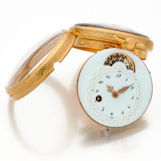 Swiss gilt-brass and enamel specially made watch Circa 1800 Swiss gilt-brass and enamel specially made watch Circa 1800