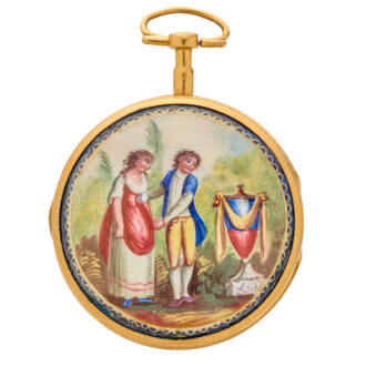 Swiss gilt-brass and enamel specially made watch Circa 1800 Swiss gilt-brass and enamel specially made watch Circa 1800