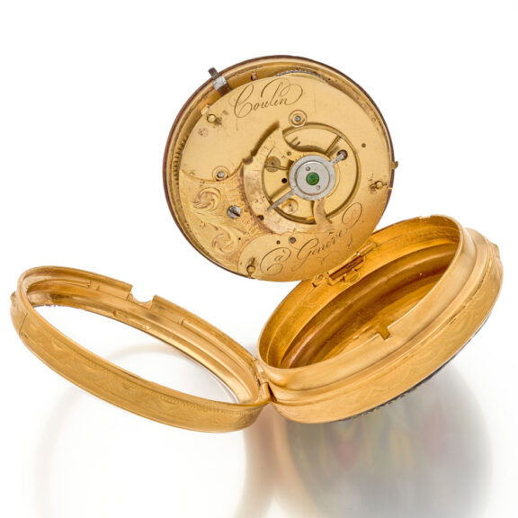 Swiss gilt-brass and enamel specially made watch Circa 1800 Swiss gilt-brass and enamel specially made watch Circa 1800