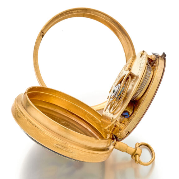 Swiss gilt-brass and enamel specially made watch Circa 1800 Swiss gilt-brass and enamel specially made watch Circa 1800
