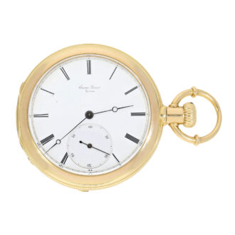 Swiss 18k yellow gold open faced pocket watch Circa 1870
