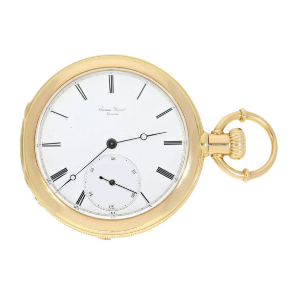 Swiss 18k yellow gold open faced pocket watch Circa 1870