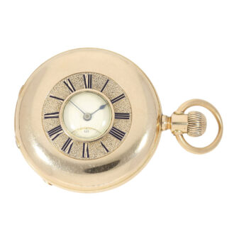 German pink gold half hunting cased pocket watch Circa 1878