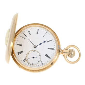 German pink gold half hunting cased pocket watch Circa 1878
