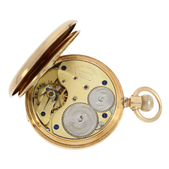 German pink gold half hunting cased pocket watch Circa 1878 German pink gold half hunting cased pocket watch Circa 1878