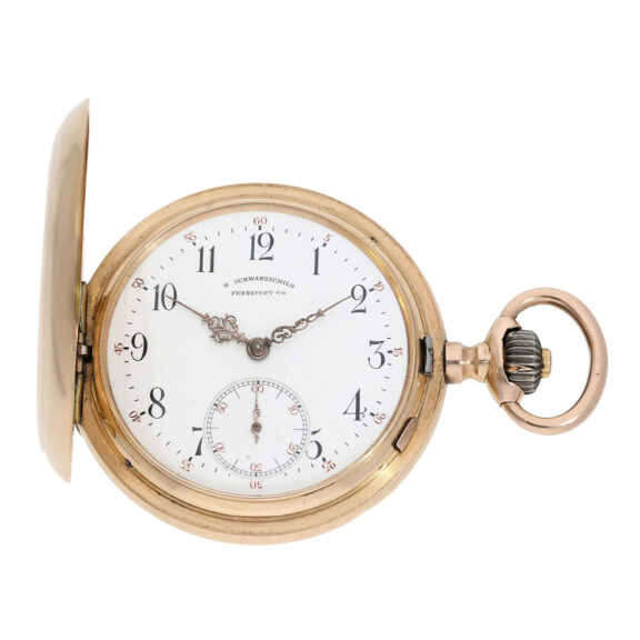 German 14k gold engine turned lever pocket watch Circa 1899