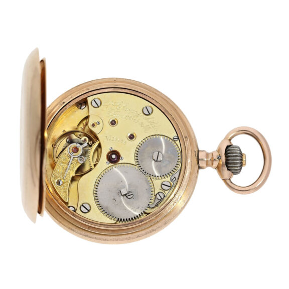 German 14k gold engine turned lever pocket watch Circa 1899 German 14k gold engine turned lever pocket watch Circa 1899