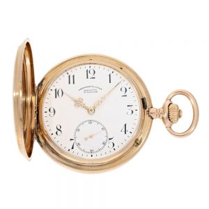 Large German gold Glashütte hunting cased watch Circa 1900