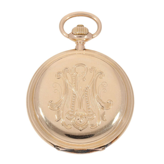Large German gold Glashütte hunting cased watch Circa 1900 Large German gold Glashütte hunting cased watch Circa 1900