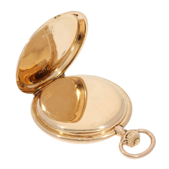 Large German gold Glashütte hunting cased watch Circa 1900 Large German gold Glashütte hunting cased watch Circa 1900