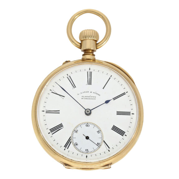 German 18k gold open faced lever pocket watch Circa 1882