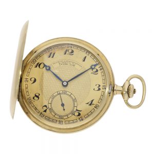German 14k gold watch with engine turned dial Circa 1935