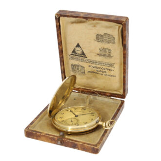 German 14k gold watch with engine turned dial Circa 1935