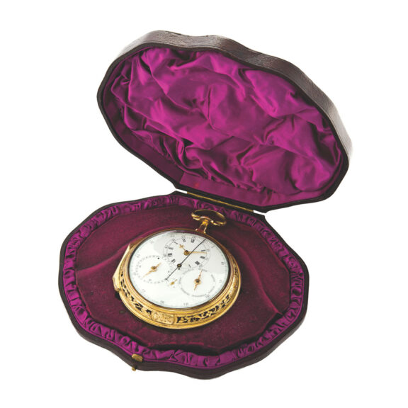 English quarter striking coach watch with calendar & diablotine Circa 1785