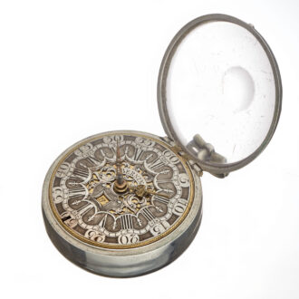 A Dutch verge watch with date and champleve dial Circa 1750