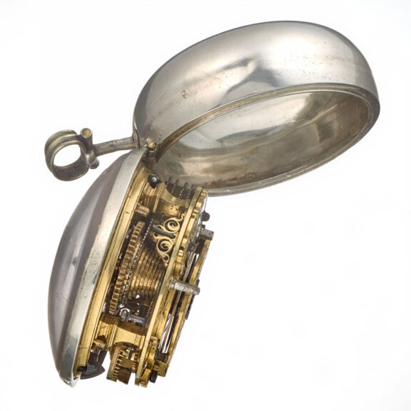 A Dutch verge watch with date and champleve dial Circa 1750 A Dutch verge watch with date and champleve dial Circa 1750