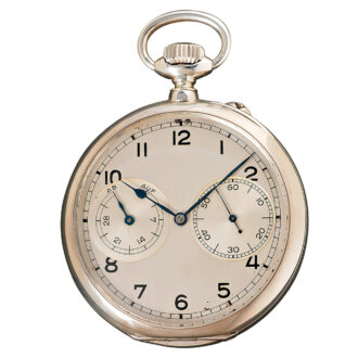 Silver Glashütte deck watch with power reserve Circa 1940