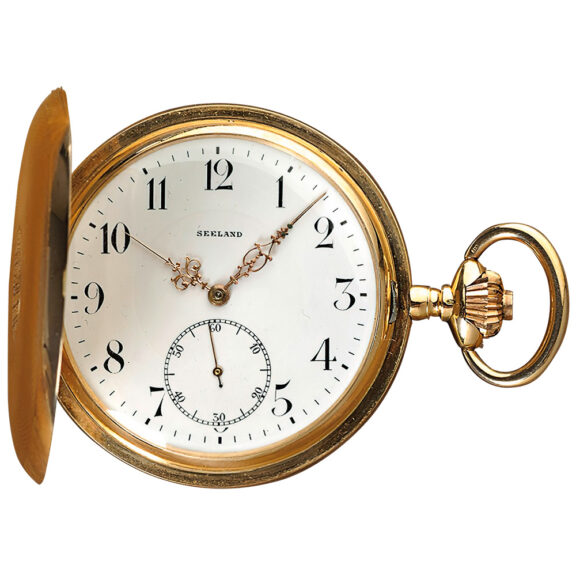 Swiss 14k rose gold hunting cased pocket watch Circa 1900