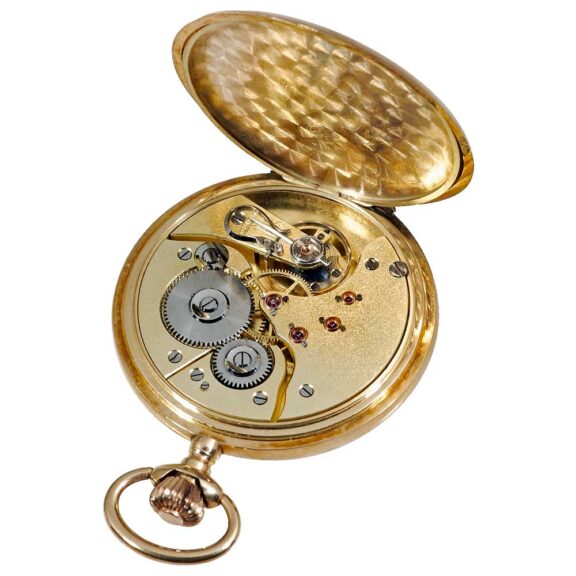 Swiss 14k rose gold hunting cased pocket watch Circa 1900 Swiss 14k rose gold hunting cased pocket watch Circa 1900