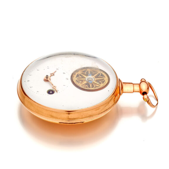 Rare 14K gold verge pocket watch with visible balance Circa 1810 Rare 14K gold verge pocket watch with visible balance Circa 1810