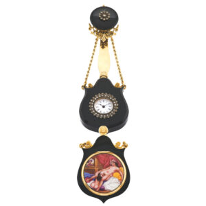 Swiss rose cut diamond set keyless lady’s pendant erotic watch Circa 1880