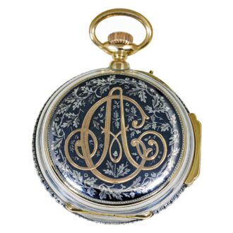 Swiss Niello-silver pink gold pocket watch Circa 1890 Swiss Niello-silver pink gold pocket watch Circa 1890