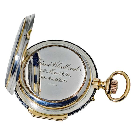 Swiss Niello-silver pink gold pocket watch Circa 1890 Swiss Niello-silver pink gold pocket watch Circa 1890