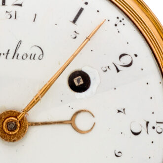 French 18 carat gold verge pocket watch with date Circa 1795