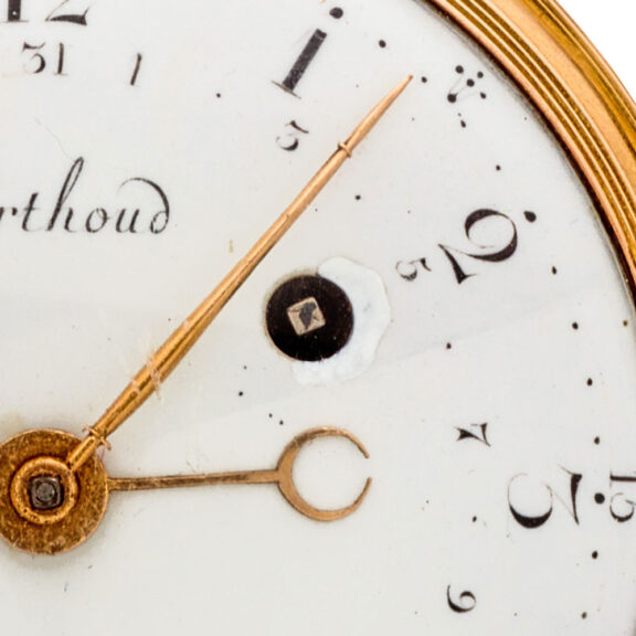 French 18 carat gold verge pocket watch with date Circa 1795 French 18 carat gold verge pocket watch with date Circa 1795