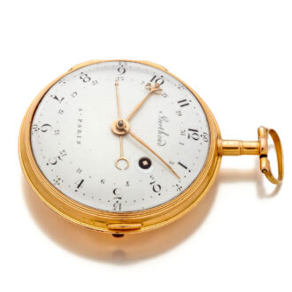 French 18 carat gold verge pocket watch with date Circa 1795