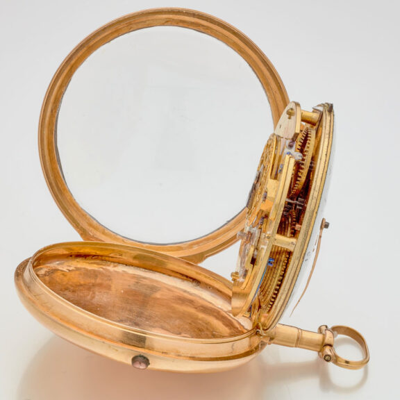 French 18 carat gold verge pocket watch with date Circa 1795 French 18 carat gold verge pocket watch with date Circa 1795