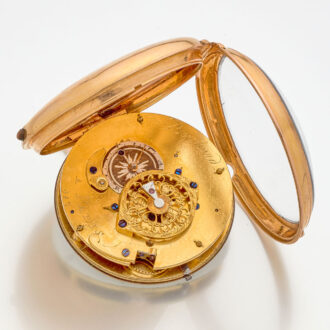 French 18 carat gold verge pocket watch with date Circa 1795