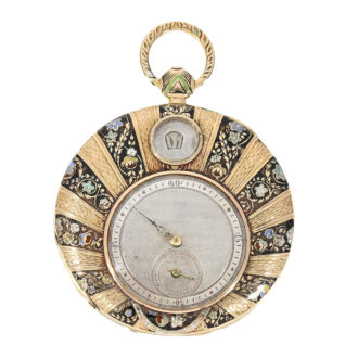 Swiss gold/enamel open faced cylinder watch Circa 1782