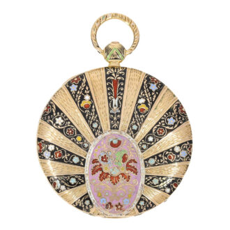 Swiss gold/enamel open faced cylinder watch Circa 1782