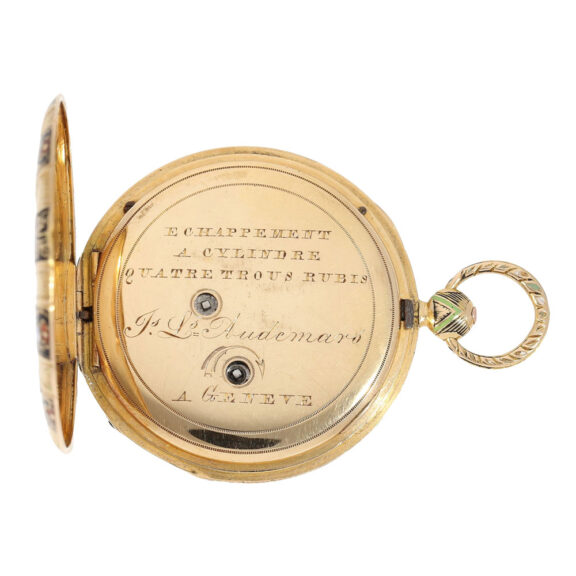 Swiss gold/enamel open faced cylinder watch Circa 1782 Swiss gold/enamel open faced cylinder watch Circa 1782