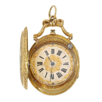 Swiss oval gold double sided enamel form watch Circa 1860