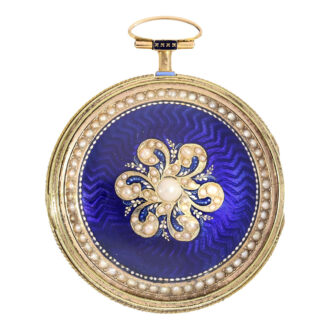 Swiss gold, enamel and pearl decorated watch Circa 1780