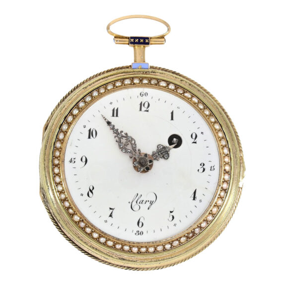 Swiss gold, enamel and pearl decorated watch Circa 1780 Swiss gold, enamel and pearl decorated watch Circa 1780