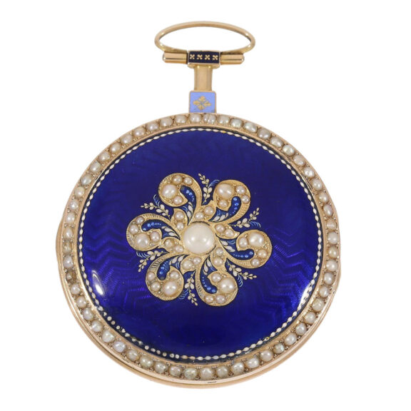 Swiss gold, enamel and pearl decorated watch Circa 1780 Swiss gold, enamel and pearl decorated watch Circa 1780